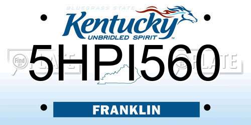 5HPI560 Kentucky License Plate