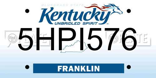 5HPI576 Kentucky License Plate