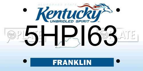 5HPI63 Kentucky License Plate