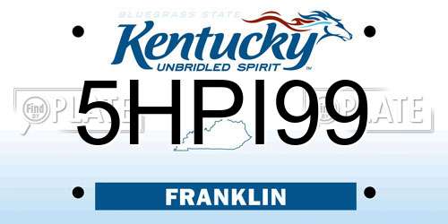 5HPI99 Kentucky License Plate