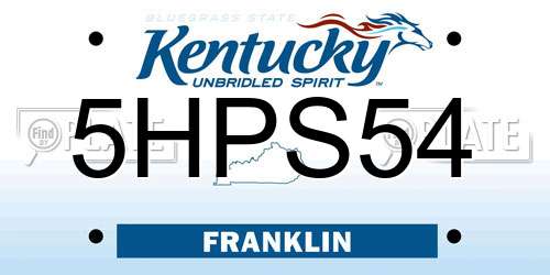 5HPS54 Kentucky License Plate