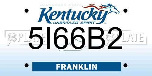 5I66B2 Kentucky License Plate