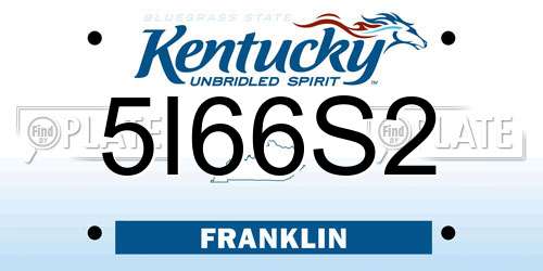 5I66S2 Kentucky License Plate