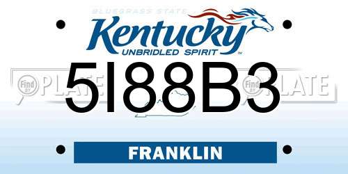 5I88B3 Kentucky License Plate