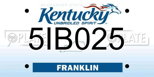 5IB025 Kentucky License Plate