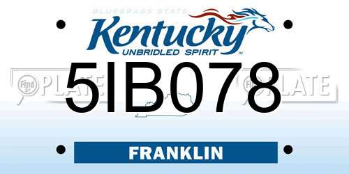 5IB078 Kentucky License Plate
