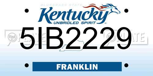 5IB2229 Kentucky License Plate