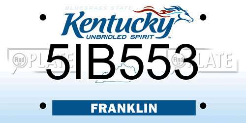 5IB553 Kentucky License Plate