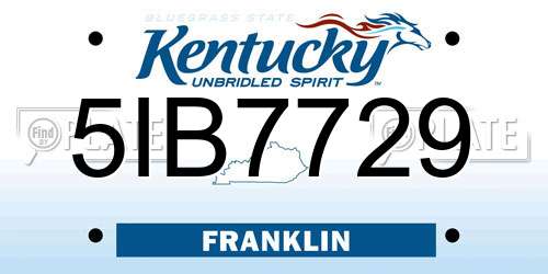 5IB7729 Kentucky License Plate