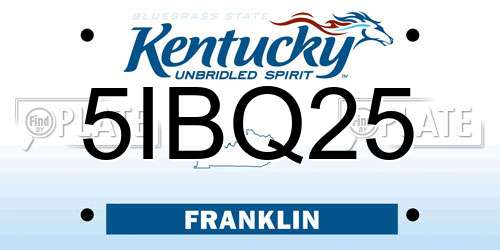 5IBQ25 Kentucky License Plate