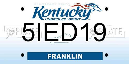 5IED19 Kentucky License Plate