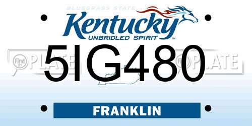 5IG480 Kentucky License Plate