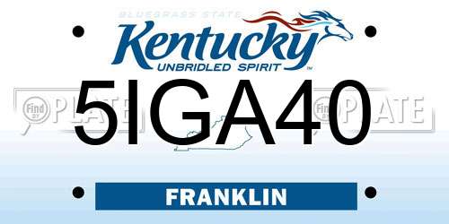 5IGA40 Kentucky License Plate