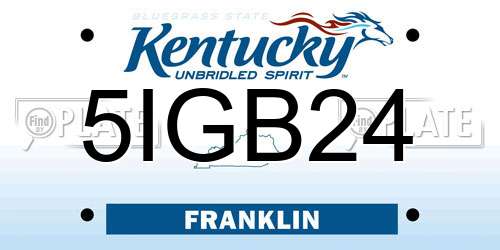 5IGB24 Kentucky License Plate