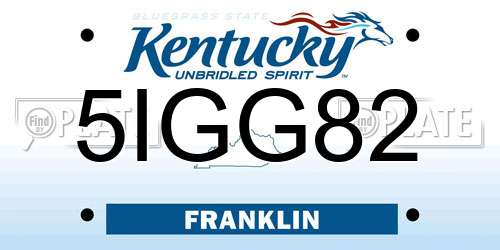 5IGG82 Kentucky License Plate