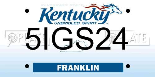 5IGS24 Kentucky License Plate