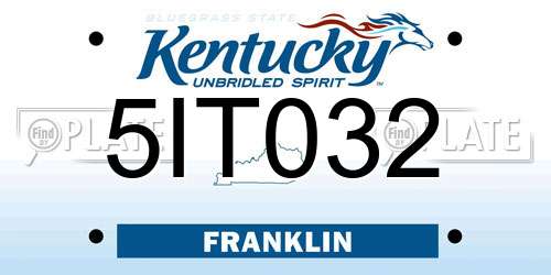 5IT032 Kentucky License Plate