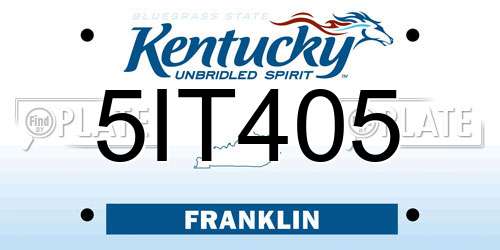 5IT405 Kentucky License Plate