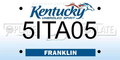 5ITA05 Kentucky License Plate