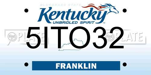 5ITO32 Kentucky License Plate