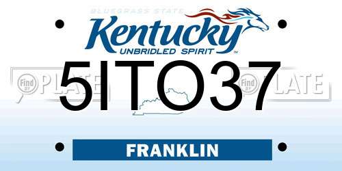 5ITO37 Kentucky License Plate