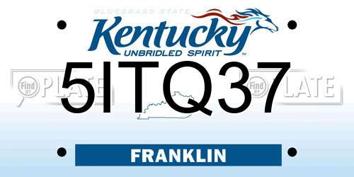 5ITQ37 Kentucky License Plate