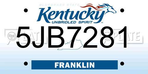 5JB7281 Kentucky License Plate