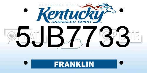 5JB7733 Kentucky License Plate