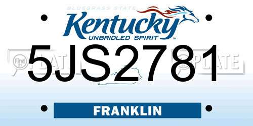 5JS2781 Kentucky License Plate