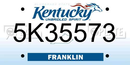 5K35573 Kentucky License Plate
