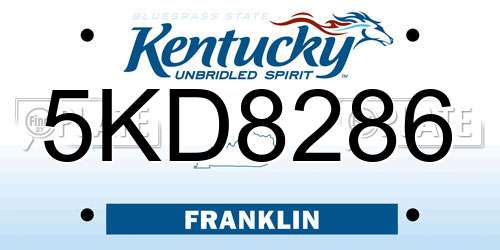 5KD8286 Kentucky License Plate