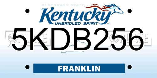 5KDB256 Kentucky License Plate