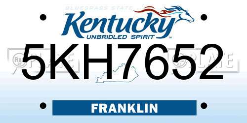 5KH7652 Kentucky License Plate