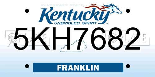 5KH7682 Kentucky License Plate