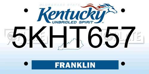 5KHT657 Kentucky License Plate