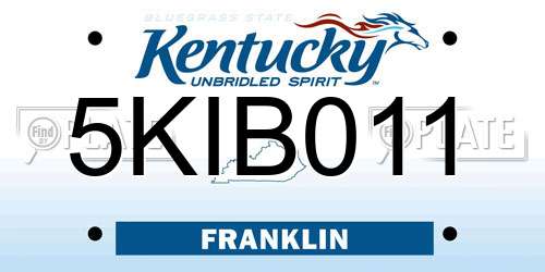 5KIB011 Kentucky License Plate