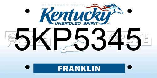 5KP5345 Kentucky License Plate