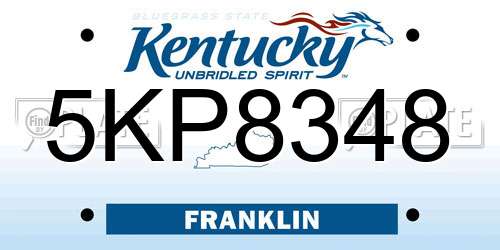 5KP8348 Kentucky License Plate