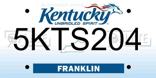 5KTS204 Kentucky License Plate