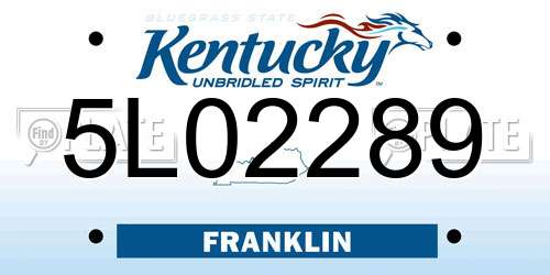 5L02289 Kentucky License Plate