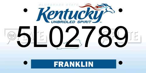 5L02789 Kentucky License Plate