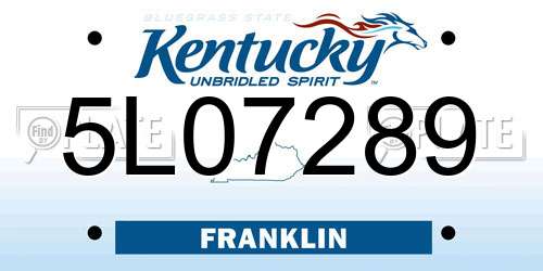 5L07289 Kentucky License Plate