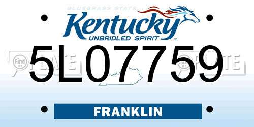 5L07759 Kentucky License Plate