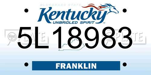 5L18983 Kentucky License Plate