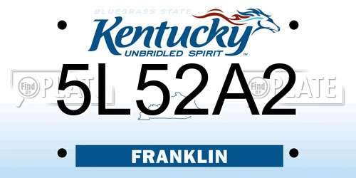 5L52A2 Kentucky License Plate