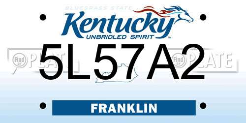 5L57A2 Kentucky License Plate
