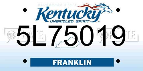 5L75019 Kentucky License Plate