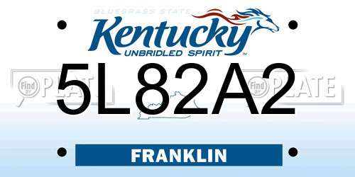 5L82A2 Kentucky License Plate
