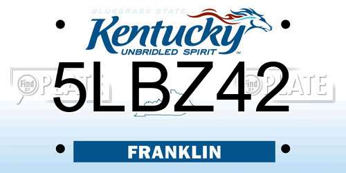 5LBZ42 Kentucky License Plate
