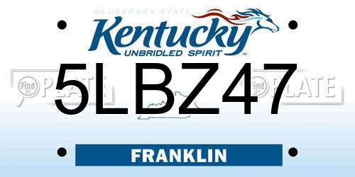 5LBZ47 Kentucky License Plate
